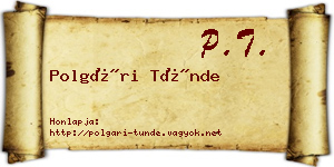 Polgári Tünde névjegykártya